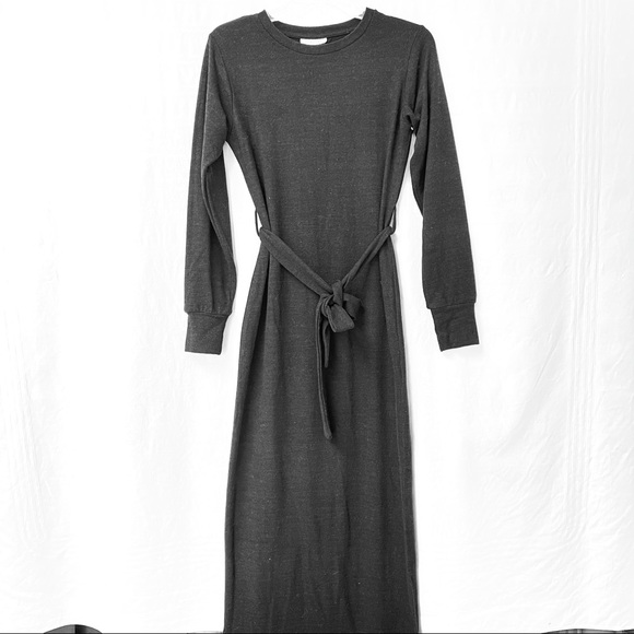 Topshop Dresses & Skirts - TOPSHOP Sweater Long Knit Dress Women's 6 Long Sleeves Slit Side Hem Belted